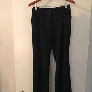 Black boot-cut dress slacks